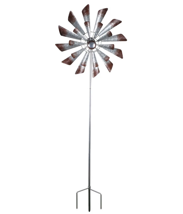Dehner Metall-Windrad Silber, Ca. H189 Cm 3 Dehner Metall-Windrad Silber, Ca. H189 Cm
