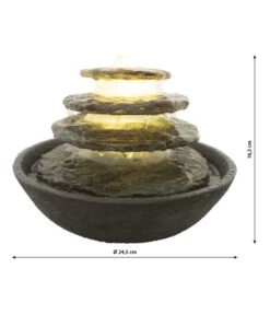 Dehner Polyresin-Zimmerbrunnen Hoku Mit LED-Beleuchtung, Ca. H16,5 Cm -Markenqualität 6862262 WE DE 001 ZimmerbrunnenHoku