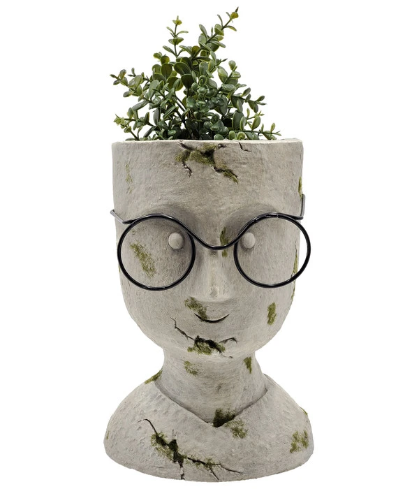 Dehner Magnesia-Topf Kopf Mit Brille, Ca. H29 Cm 3 Dehner Magnesia-Topf Kopf Mit Brille, Ca. H29 Cm