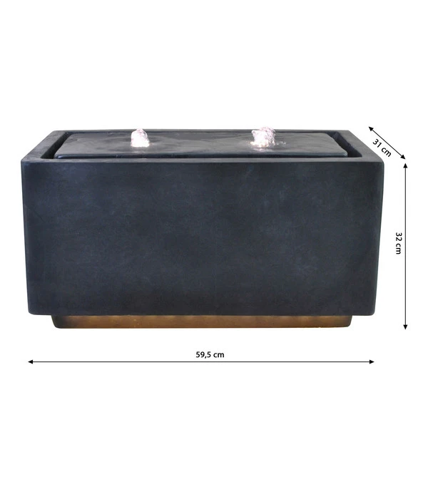 Dehner Polyresin-Gartenbrunnen Praca Mit LED-Beleuchtung, Rechteckig 4 Dehner Polyresin-Gartenbrunnen Praca Mit LED-Beleuchtung, Rechteckig – Bild 2