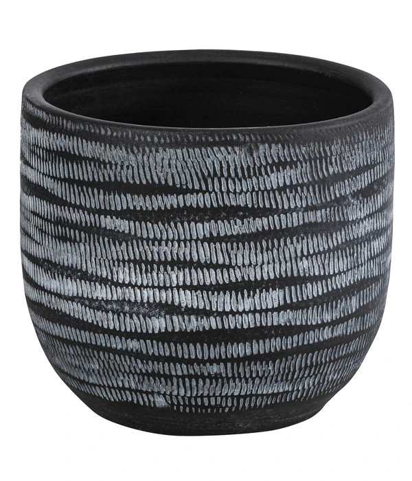 Dehner Keramik-Übertopf Mavie, Rund, Anthrazit 2 Dehner Keramik-Übertopf Mavie, Rund, Anthrazit