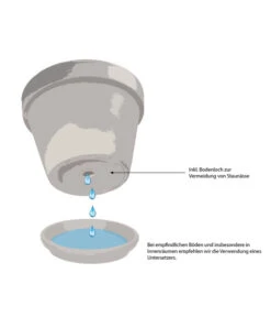 Dehner Leichtbeton-Schale Balloon Stone, Grau -Markenqualität WE IG 001 TopfMitBodenloch 2